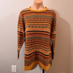 Country Rose Fair Isle Colorful Sweater Medium